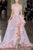 Off the Shoulder A Line Appliques Long Pink Prom Dress with Slit OHC536