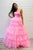  A Line Strapless Sleeveless Floor Length Layered Long Pink Tulle Prom Dresses  Formal Dress OHC327 | Cathyprom