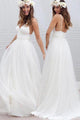 Cheap A Line Spaghetti Straps Floor-length Sleeveless Backless Long Tulle Bridal Gown Wedding Dresses OHD163 | Cathyprom