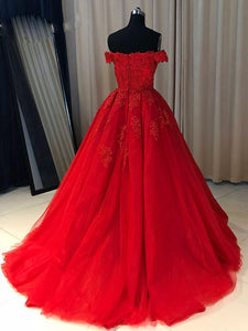 Ball Gown Cap Sleeve Lace Appliques Prom Dresses 2019 Burgundy Prom/Evening Dress PIN7114|CathyProm