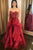Elegant A Line Sweetheart Beaded Sleeveless Long Burgundy Tulle Prom Dresses Evening Dress OHC325 | Cathyprom
