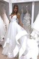 A-Line Spaghetti Straps Sweep Train Tulle Wedding Dress Bridal Gown OHD073 | Cathyprom