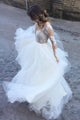 Ball Gown Floor-length Long Sleeves Tulle Bridal Gown Wedding Dresses with  Appliques OHD129 | Cathyprom