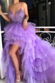 Beautiful High Low Spaghetti Straps Sweep Train Sleeveless Long Tulle Prom/Evening Dress OHC232 | Cathyprom