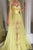 Yellow A Line Tulle Sweetheart Lace Applique Prom Dress OHC540