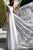 White Sparkly A Line Long Sleeve Open Back V Neck Prom Dresses OHC542