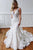 Gorgeous Mermaid V Neck White Sleeveless Tulle Wedding Dresses with Appliques OHD108 | Cathyprom