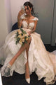 Elegant A Line V Neck Lace Applique Cap Sleeve Long Tulle Formal/Prom Dress OHC359 | Cathyprom