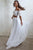 Two Piece Off-the-Shoulder White Chiffon Short Sleeves Beach Wedding Dress with Lace OHD117  | Cathyprom