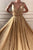 Sparkly A Line Spaghetti Straps Floor Length Sleeveless Gold Long Tulle Prom Dress OHC109 | Cathyprom