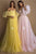 Off the Shoulder Sweetheart Long Yellow Tulle Prom Dresses OHC547