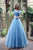 Off Shoulder Tulle Princess Beaded Charming Applique Backless Long Prom Dress LPD15