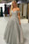 Beautiful A Line Grey Tulle Off Shoulder Silver Beaded Long Formal Prom Dress Evening Dress OHC389 | Cathyprom