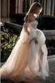 A-Line Off-the-Shoulder Long Sleeves Wedding Dress with Appliques OHD088 | Cathyprom