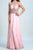 A Line Halter Floor Length Chiffon Rhinestone Long Pink Prom Dresses OHC523