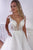 Charming A Line V Neck White Sleeveless Open Back Wedding Dresses Appliques OHD101 | Cathyprom