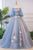 Unique Ball Gown Off The Shoulder Half Sleeves Embroidery Long Tulle Prom Dress/Evening Dress OHC262 | Cathyprom