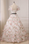 A-Line Floor Length V-Neck Prom Dresses Tulle Appliqued Long Prom Dresses With Short Sleeves LPD4