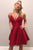Sleeveless V Neck Satin Straps Homecoming Dresses Short Prom Dress OHM001 | Cathyprom