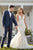 Mermaid V-Neck Backless White Bridal Gown Detachable Lace Wedding Dress OHD242