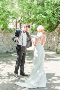 Mermaid Sweep Train Round Neck Long White Lace Wedding Dress with Sleeves Appliques Bridal Gown OHD232