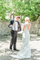 Mermaid Sweep Train Round Neck Long White Lace Wedding Dress with Sleeves Appliques Bridal Gown OHD232
