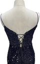 Dark Green Sequins Prom Dress Mermaid Evening Gowns With Spaghetti-Straps SNH005