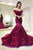 Chic Sparkly Trumpet/Mermaid Off-the-shoulder Sweep/Brush Train Sleeveless Applique Long Tulle Prom Dress OHC320 | Cathyprom