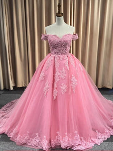 Ball Gown Cap Sleeve Lace Appliques Prom Dresses 2019 Burgundy Prom/Evening Dress PIN7114|CathyProm