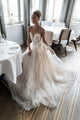 Beautiful A-line Scoop Floor Length Sleeveless Hand-Made Flower Beading Tulle Bridal Gown Wedding Dress OHD143 | Cathyprom
