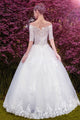 Charming Ball Gown Tulle Wedding Dresses Off The Shoulder Lace Wedding Dress Gown Bridal Gown OHD197