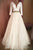 A Line Long Sleeve V Neck Satin Wedding Dresses Simple Wedding Gown Bridal Gown OHD191