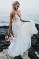Mermaid Sweetheart Sweep Train Chiffon Wedding Dress with Appliques OHD035 | Cathyprom
