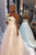 A-Line Strapless Sweep Train White Wedding Dress with Appliques OHD053 | Cathyprom