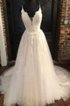 Ball Gown Lace Wedding Dresses A Line White Applique Wedding Gown Backless Bridal Gown OHD194