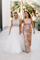 A-Line Crew Floor-Length White Wedding Dress with Appliques OHD078 | Cathyprom