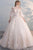 Chic Ball Gown Off-the-shoulder Sweep Train Half Sleeves Long Tulle Bridal Gown Wedding Dresses OHD158 | Cathyprom