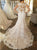 Mermaid Crew Neck Cap Sleeves Sweep Train White Wedding Dress with Appliques OHD002 | Cathyprom