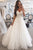 A-Line Spaghetti Straps Sweep Train White Sleeveless Tulle Wedding Dress Bridal Gown with Appliques OHD119 | Cathyprom