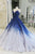 Chic Luxury Ball Gown Scoop Sweep Train Sleeveless Tulle Appliques Long Ombre Prom Dress OHC107 | Cathyprom