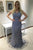 Mermaid V-neck Sleeveless Sweep Train Blue Backless Prom Dress with Beading Appliques LPD35 | Cathyprom