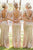 Mermaid Bateau Backless Cap Sleeves Gold Sequined Bridesmaid Dress OHS005 | Cathyprom
