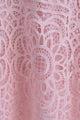 A-Line Spaghetti Straps Sleeveless Asymmetry Pink Lace Bridesmaid Dress OHS008 | Cathyprom