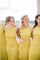 Sheath Crew Open Back Floor-Length Bridesmaid Dress with Split OHS083 | Cathyprom