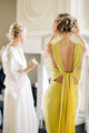 Sheath Crew Open Back Floor-Length Bridesmaid Dress with Split OHS083 | Cathyprom