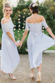 A-Line Off-the-Shoulder Pleated Chiffon Bridesmaid Dress with Lace OHS050 | Cathyprom