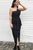 Sheath Strapless Tea-Length Black Bridesmaid Dress with Ruffles Split OHS055 | Cathyprom