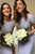 Sheath Bateau Cap Sleeves Backless Bridesmaid Dress with Beading OHS035 | Cathyprom