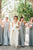 A-Line Halter Backless Floor-Length Light Grey Convertible Long Chiffon Bridesmaid Dress OHS134