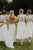 A-Line Crew Short Sleeves Hi-Low Bridesmaid Dress with Lace OHS098 | Cathyprom